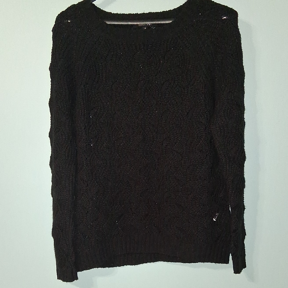 Papermoon Black Cable Knit Sweater